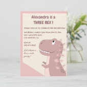 Trois invitations d'anniversaire rex 3 rex Fille m (Debout devant)