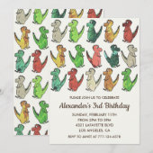 Trois invitations d'anniversaire rex 3ème pour les (Devant / Derrière)