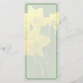 Trois jonquilles montant la garde Menu de mariage (Dos)