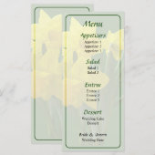 Trois jonquilles montant la garde Menu de mariage (Devant / Derrière)