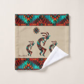 Trois Kokopelli Jouant L'Ensemble De Serviettes De (Gant de toilette)