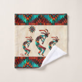 Trois Kokopelli Jouant L'Ensemble De Serviettes De (Gant de toilette)