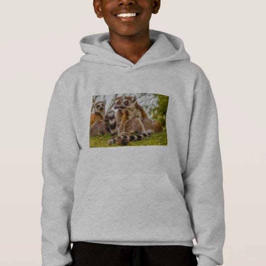 trois lémuriens sur le sweat à capuche Hanes Comfo (Devant)