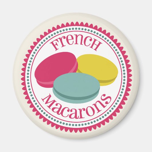 Trois magnets Macarons français (Devant)
