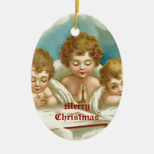 Trois mignons anges en prière ornements