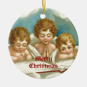 Trois mignons anges en prière ornements