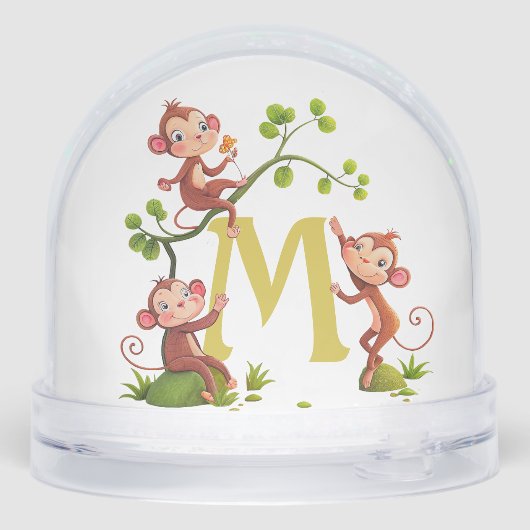 Trois mignons singes chanceux et un monogramme (Arrière)