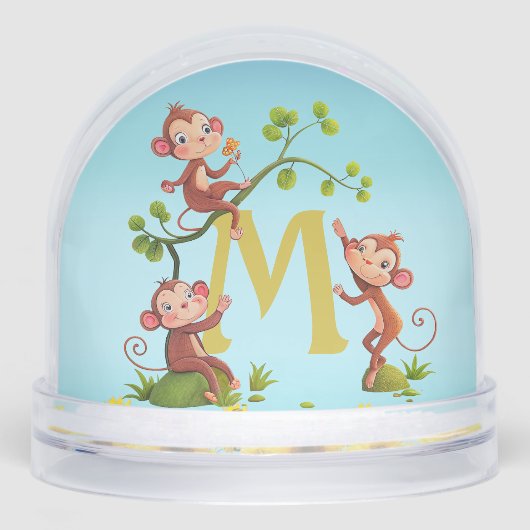 Trois mignons singes chanceux et un monogramme (Avant)