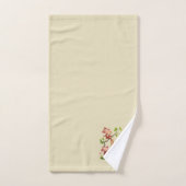 Trois mignons singes et Monogramme d'or sur le bei (Serviette à main)