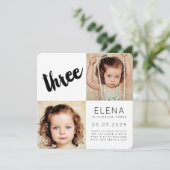 TROIS modernes 3ème carte photo de fille de garçon (Debout devant)