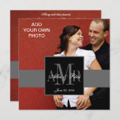 Trois monogrammes avec invitation à un mariage pho (Devant / Derrière)