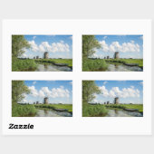 Trois moulins à vent et un autocollant rectangulai (Feuille)
