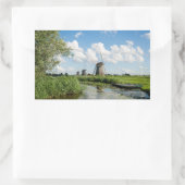Trois moulins à vent et un autocollant rectangulai (Sac)