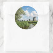 Trois moulins à vent et un autocollant rond de can (Sac)