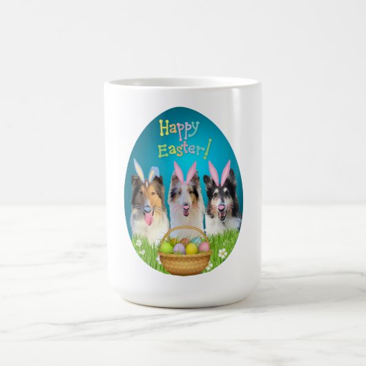 Trois mug de Pâques Collie café (Centre)