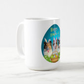 Trois mug de Pâques Collie café (Devant gauche)