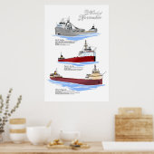 Trois naufrages célèbres affiche historique (Cuisine)