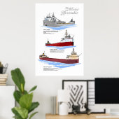 Trois naufrages célèbres affiche historique (Bureau à domicile)