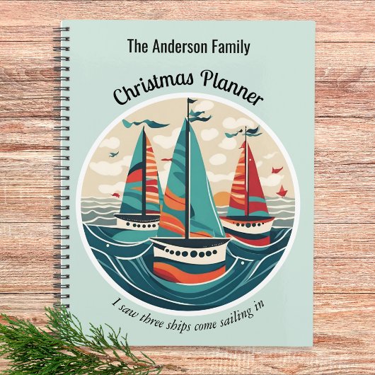 Trois navires Festive Nautique élégant Noël