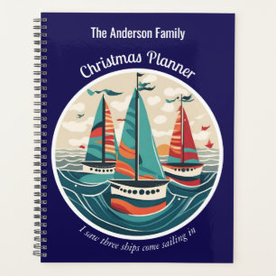 Trois Navires Fête Naautique Élégant Noël