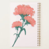 Trois oeillets rose pâle, avec le nom (Dos)