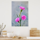 Trois Œillets Roses Affiche d'art de jardin de fle (Cuisine)