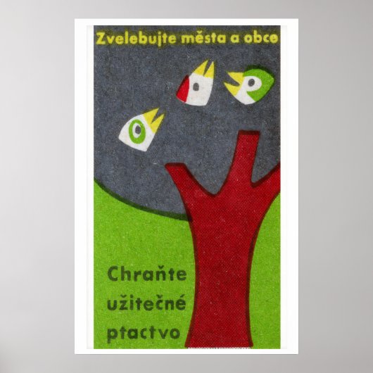 Trois Oiseaux dans l'Arbre - Impression Matchbox - (Devant)