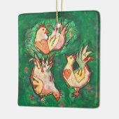 Trois ornement de Noël de poules françaises (Gauche)