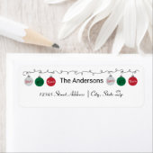 Trois ornements - Étiquette d'adresse de retour (En situation)