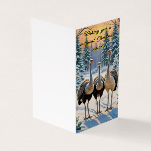 Trois ostriches conviviales carte de Noël