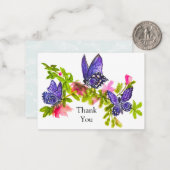 Trois Papillons Merci Cartes (Devant/Arrière en situation)