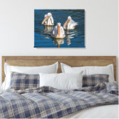 Trois pélicans ferment l'impression de toile (Insitu(Chambre))