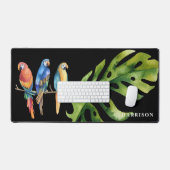 Trois perroquets tropicaux colorés (Clavier et souris)