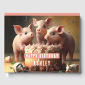 Trois Petits Cochons À Thème Anniversaire Livre D' (Recto)