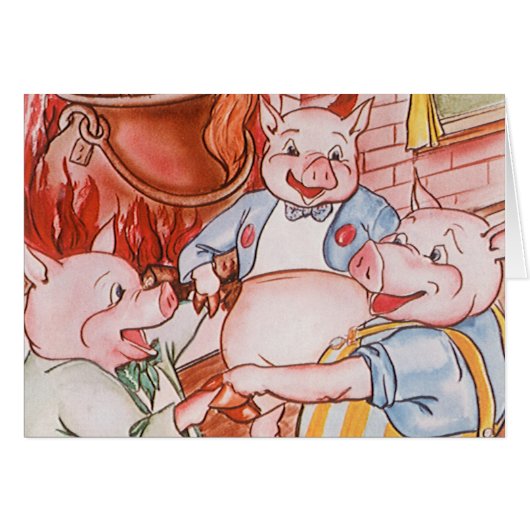 Trois Petits Cochons Cuisinant Loup, Conte de Fées (Devant horizontal)