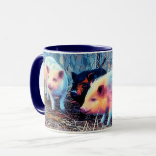 Trois Petits Cochons Pop Art Farm Style Mug Cup