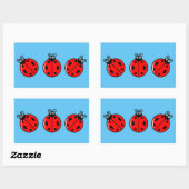 Trois petits Ladybugs - Stickers Rectangle (Feuille)