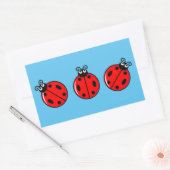 Trois petits Ladybugs - Stickers Rectangle (Enveloppe)