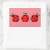 Trois petits Ladybugs - Stickers Rectangle (Sac)