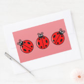 Trois petits Ladybugs - Stickers Rectangle (Enveloppe)