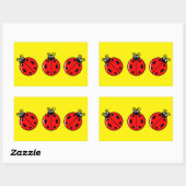 Trois petits Ladybugs - Stickers Rectangle (Feuille)