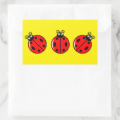 Trois petits Ladybugs - Stickers Rectangle (Sac)