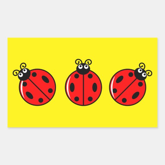 Trois petits Ladybugs - Stickers Rectangle (Devant)