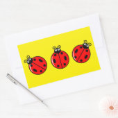 Trois petits Ladybugs - Stickers Rectangle (Enveloppe)