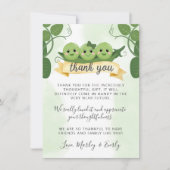 Trois petits pois dans une Carte de remerciements  (Devant)