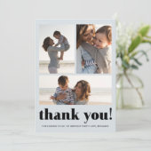 Trois photo Collage bleu Merci fête d'anniversaire (Debout devant)