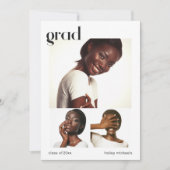 Trois photo Collage Graduation Party Invitation (Devant)