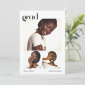 Trois photo Collage Graduation Party Invitation (Debout devant)