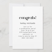 Trois photo Collage Graduation Party Invitation (Dos)