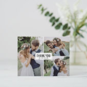 Trois Photo Collage Mariage Merci carte postale (Debout devant)
